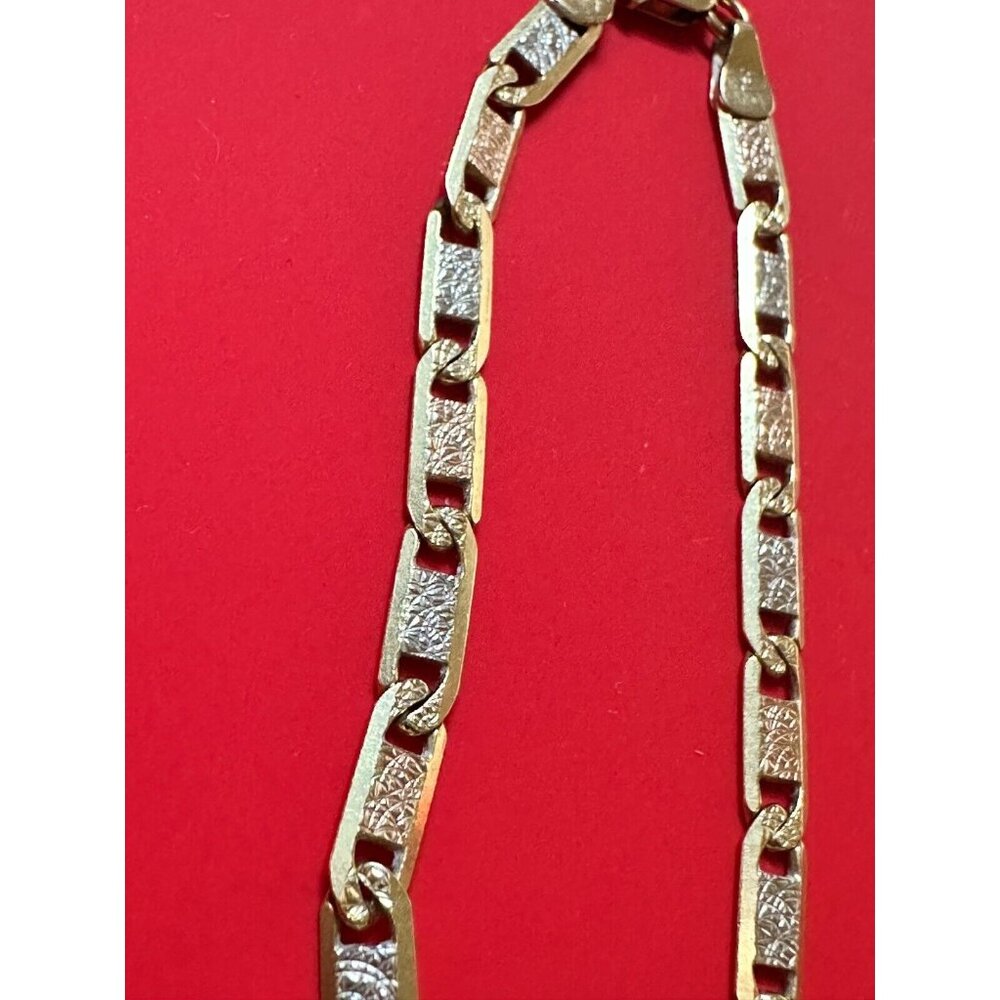 18K GOLD BRACELET GOURMETTE BUBBLES 4MM LINK MADE IN ITALY 7,9